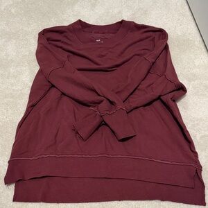 Aerie Maroon Lightweight Crewneck Sweatshirt